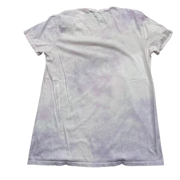 Lauren Moshi Edda Tie Dye Tongue Ultra Soft Lightweight Vintage Tee White, XS - Picture 8 of 8